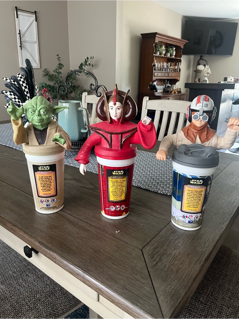 Star Wars Collectible Drink Cup - Red Queen Amidala Character, Yoda, Anakin